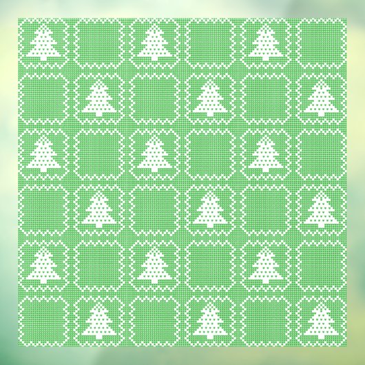 居心地の良いクリスマスツリーの醜いセーター市松模様にパターン ウィンドウサイン (シート3)