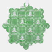 居心地の良いクリスマスツリーの醜いセーター市松模様にパターン オーナメントカード (正面)