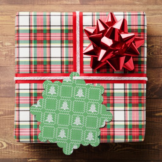 居心地の良いクリスマスツリーの醜いセーター市松模様にパターン オーナメントカード (インサイチュ (ギフト))