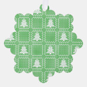 居心地の良いクリスマスツリーの醜いセーター市松模様にパターン オーナメントカード (正面)