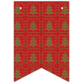 居心地の良いクリスマスツリーの醜いセーター市松模様にパターン バンティングフラッグ (第1の旗)