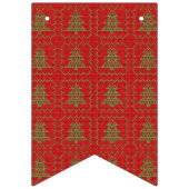 居心地の良いクリスマスツリーの醜いセーター市松模様にパターン バンティングフラッグ (第3の旗)