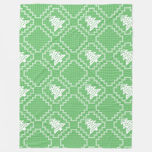 居心地の良いクリスマスツリーの醜いセーター市松模様にパターン フリースブランケット