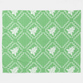 居心地の良いクリスマスツリーの醜いセーター市松模様にパターン フリースブランケット (正面(横))