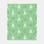 居心地の良いクリスマスツリーの醜いセーター市松模様にパターン フリースブランケット (正面)