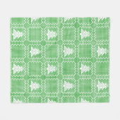 居心地の良いクリスマスツリーの醜いセーター市松模様にパターン フリースブランケット (正面(横))