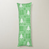 居心地の良いクリスマスツリーの醜いセーター市松模様にパターン ボディピロー (裏面 (縦))