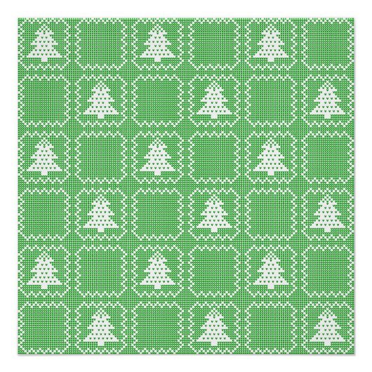 居心地の良いクリスマスツリーの醜いセーター市松模様にパターン ポスター (正面)