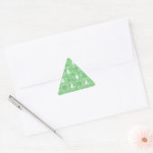 居心地の良いクリスマスツリーの醜いセーター市松模様にパターン 三角形シール (封筒)