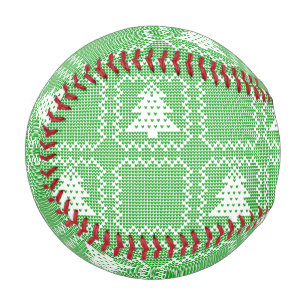 居心地の良いクリスマスツリーの醜いセーター市松模様にパターン 野球ボール