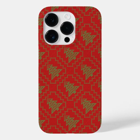居心地の良いクリスマスツリーの醜いセーター市松模様にパターン Case-Mate iPhoneケース (裏面)