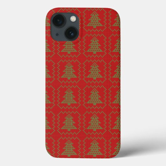 居心地の良いクリスマスツリーの醜いセーター市松模様にパターン Case-Mate iPhoneケース (裏面)