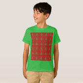 居心地の良いクリスマスツリーの醜いセーター市松模様にパターン Tシャツ (正面フル)