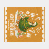 居心地の良いクリスマスツリーグース | 休おもしろい日 フリースブランケット (正面(横))