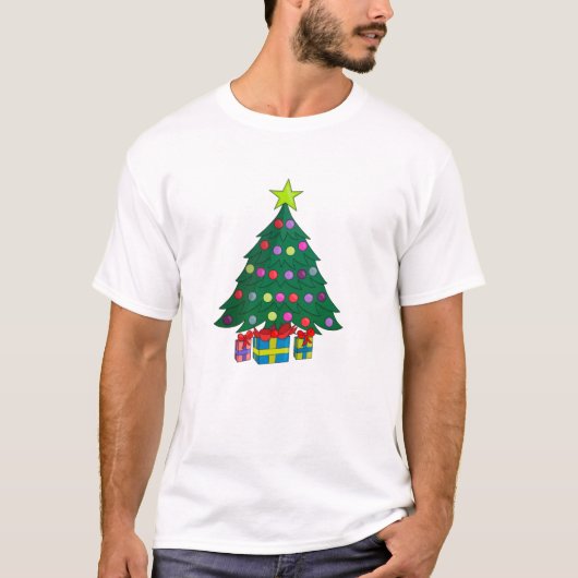居心地の良いクリスマスツリー Tシャツ (正面)