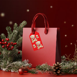 居心地の良いクリスマステディベア ギフトタグ