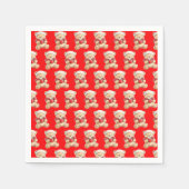 居心地の良いクリスマステディベア スタンダードカクテルナプキン (正面)