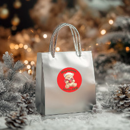 居心地の良いクリスマステディベア ラウンドシール
