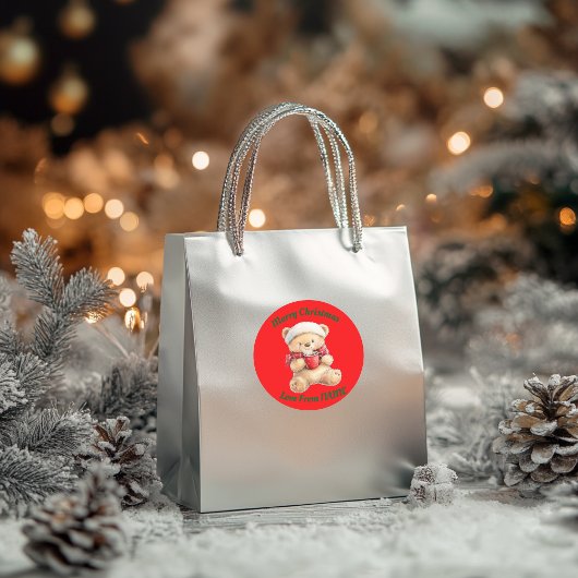 居心地の良いクリスマステディベア ラウンドシール