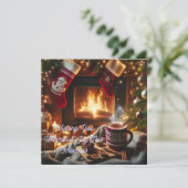 居心地の良いクリスマスデレパーソナライズされたート シーズンカード (スタンド正面)