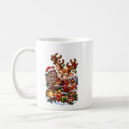 居心地の良いクリスマストナカイ - かわいい冬のコーヒー コーヒーマグカップ
