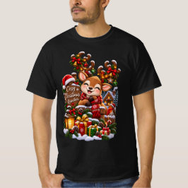 居心地の良いクリスマストナカイ – かわいい冬の休日 Tシャツ