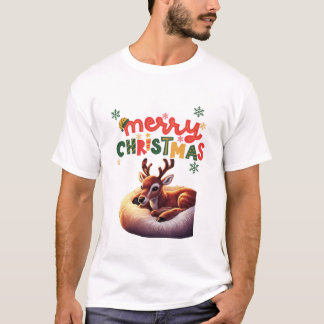居心地の良いクリスマストナカイTシャツ Tシャツ