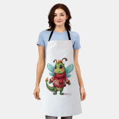 居心地の良いクリスマストンボ エプロン (着用した状態)