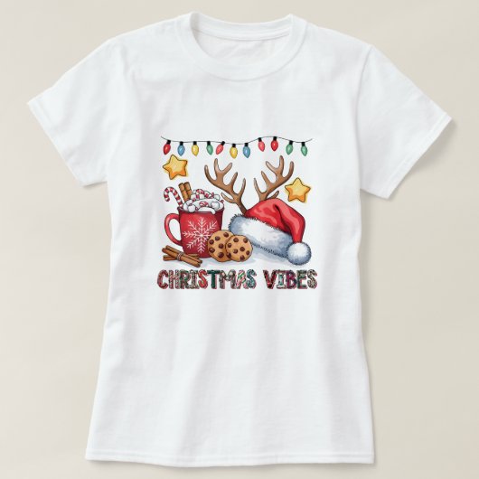 居心地の良いクリスマスバイブTシャツ Tシャツ (デザイン正面)