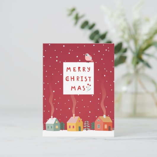 居心地の良いクリスマスビレッジ – 冬メリーのワンダーランド シーズンポストカード (スタンド正面)