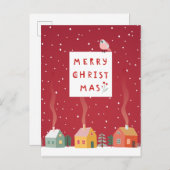 居心地の良いクリスマスビレッジ – 冬メリーのワンダーランド シーズンポストカード (正面/裏面)