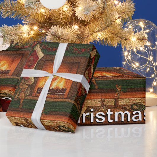 居心地の良いクリスマスファミリーギャザリング ラッピングペーパー (クリスマス)