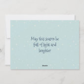 居心地の良いクリスマスファミリー雪だるまを持つ シーズンカード (裏面)