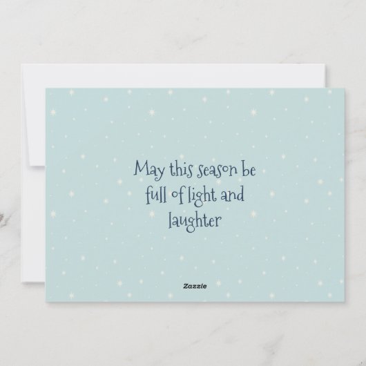 居心地の良いクリスマスファミリー雪だるまを持つ シーズンカード (裏面)