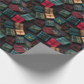 居心地の良いクリスマスプレイド：冬のデジタル紙デザイン ラッピングペーパー (角)