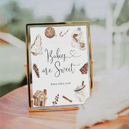 居心地の良いクリスマスベビーは甘いサイン 台座サイン