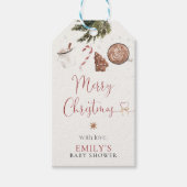 居心地の良いクリスマスベビーシャワーギフトラベル ギフトタグ (正面)