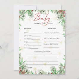 居心地の良いクリスマスベビー予測とアドバイスカード 招待状