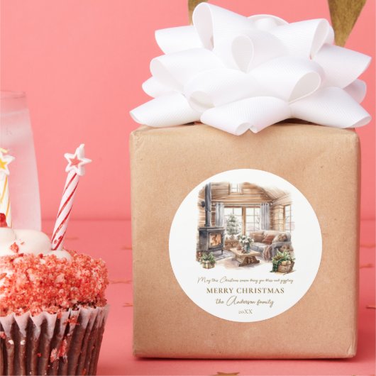 居心地の良いクリスマスホームフパーソナライズされたァレス ラウンドシール (パーティー)