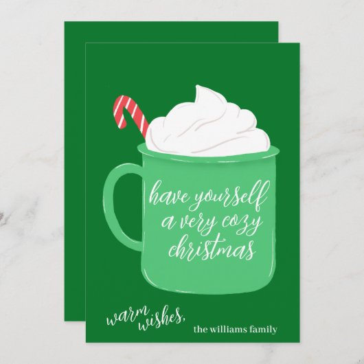 居心地の良いクリスマスマグフォトクリスマスカード シーズンカード (正面/裏面)