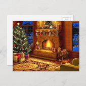 居心地の良いクリスマスリビングルーム シーズンポストカード (正面/裏面)