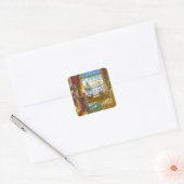 居心地の良いクリスマスリビングルーム スクエアシール (封筒)