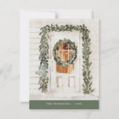 居心地の良いクリスマスリースノンフォトホリデーカード カード (裏面)