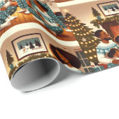 居心地の良いクリスマス家族の集まり ラッピングペーパー (ロールコーナー)