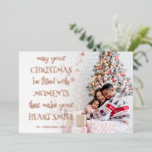 居心地の良いクリスマス引用文フォトオーバーレイ 箔シーズンカード (立ち正面)