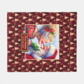 居心地の良いクリスマス毛布ヴィンテージミスター&ミセス・クロース・ギフト フリースブランケット (正面(横))