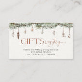 居心地の良いクリスマス赤ちゃんシャワーレジストリのエンクロージャカード エンクロージャーカード (正面)