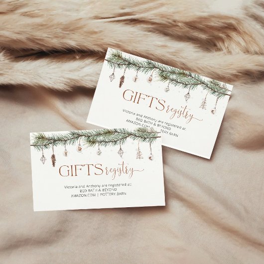 居心地の良いクリスマス赤ちゃんシャワーレジストリのエンクロージャカード エンクロージャーカード