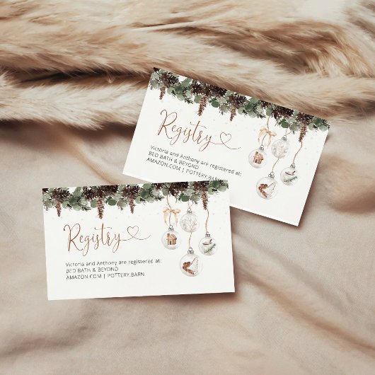 居心地の良いクリスマス赤ちゃんシャワーレジストリのエンクロージャカード エンクロージャーカード