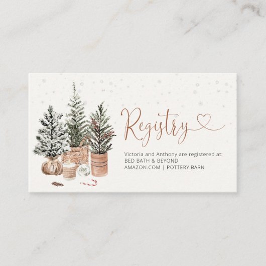 居心地の良いクリスマス赤ちゃんシャワーレジストリのエンクロージャカード エンクロージャーカード (正面)